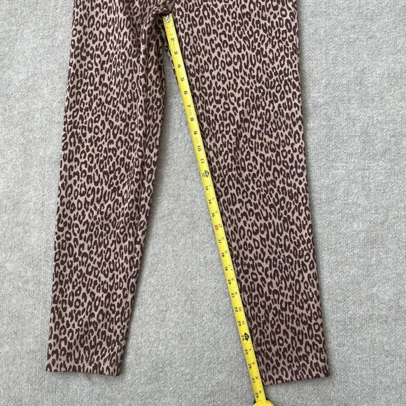 Ann Taylor Pants Womens Small Skinny Beige Burgundy Red Leopard Print Legging - Picture 9 of 12